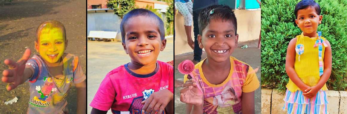 Children of Balgram Parivar, including festival and everyday portraits